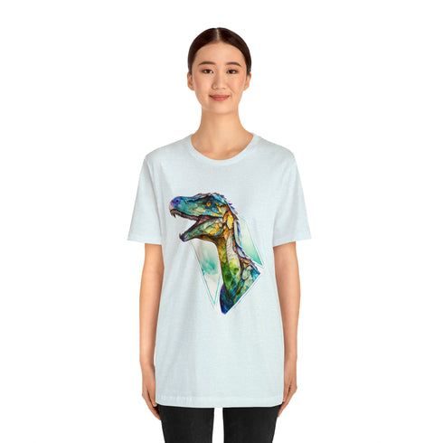Stained Glass Velociraptor - Short Sleeve Tee